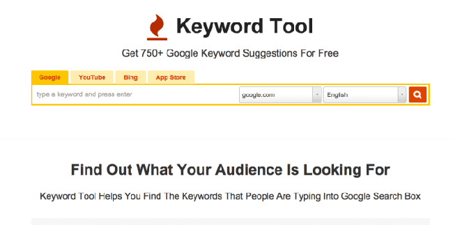 Phần mềm seo website tốt nhất Keyword Tool